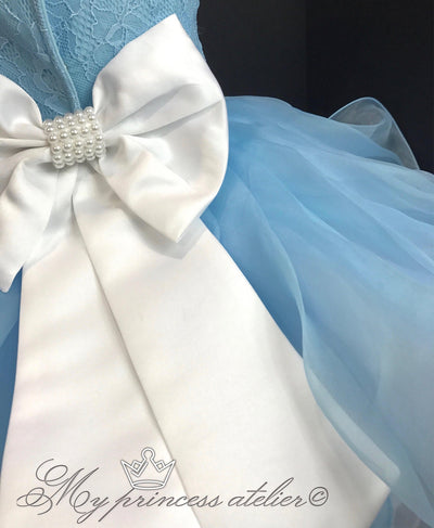 Princess birthday dress / frozen princess dress/ baby girl blue dress / first birthday dress/ blue pageant dress/ flower girl dress