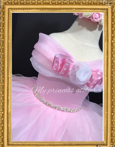 Pink princess dress/ princess birthday dress/pink first birthday dress/ princess costume dress/ pink pageant dress/ minnie dress