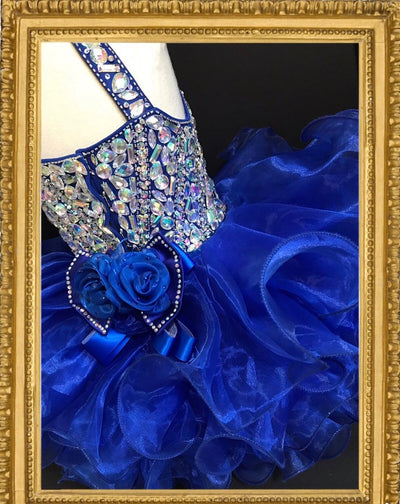 Blue millennium dress/ blue pageant dress/ pageant sparkling dress/ blue flower girl dress/blue birthday dress/ blue costume dress/ blue 1st