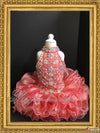 Pageant dresses, coral Birthay dress, first birthday dress, flower girl dress, made to order dress, pageant event dress, baby first birthday