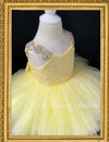 Princess  yellow birthday dress,pageant yellow dress, flowers girl yellow dress, first birthday yellow dress, couture princess yellow dress